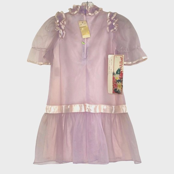 Dance Allure Dress Flower Girl Modest Ruffles Lavender Vintage 70’s New Size 6 - Picture 2 of 10